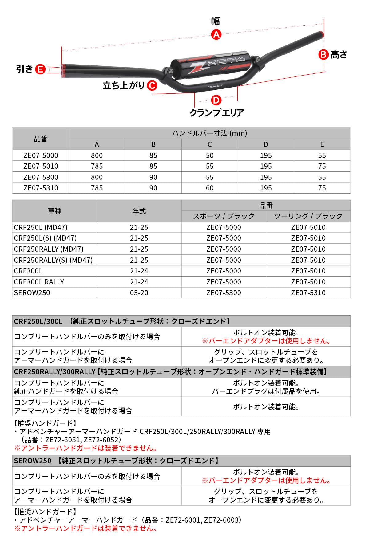 Amazon | ジータレーシング(ZETA RACING) SEROW250 '05-20専用